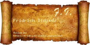 Fridrich Ildikó névjegykártya